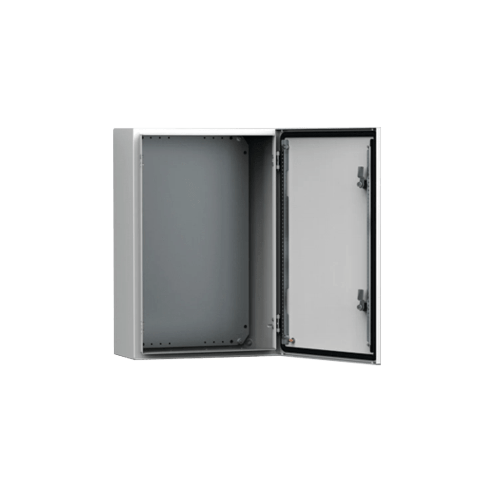 Gabinete de Uso Exterior MAS 600 x 800 x 300 mm NEMA 4/12/13; IP66; IK10 de Acero Dulce 1.5 mm con Platina de Montaje Incluida Color Gris Claro