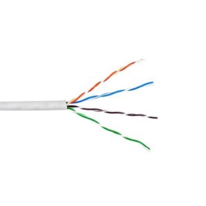 Bobina de Cable UTP Cat6 / 305 m (1000 pies) / Cobre Sólido 23 AWG / Riser CMR / Blanco / 400 MHz / UL, RoHS
