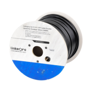 Bobina de Cable UTP / Cat5e / 305 m (1000 ft) / CCA 24 AWG / Doble Forro Intemperie / 100 MHz