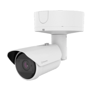 Cámara Bullet AI 8MP / Sensor 1/1.2" / Zoom Motorizado 2.25x 5.9-13.3 mm / WiseIR 60 m (196.85 ft) / Análisis Inteligente IA / IP66/IP67 / Wisenet 9 / Dual NPU / 4GB RAM