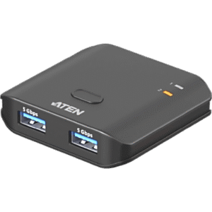 Switch USB 3.2 Gen 1 Essentials | 2 Puertos USB Tipo-A | 2 Computadoras | 5 Gbps | InstaSync | Botón Físico | Diseño Compacto | Plug-and-Play
