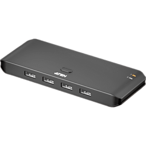 Switch USB 2.0 Compartido 2 x 4 Essentials | 480 Mbps | InstaSync | Pulsador Integrado | Diseño Compacto